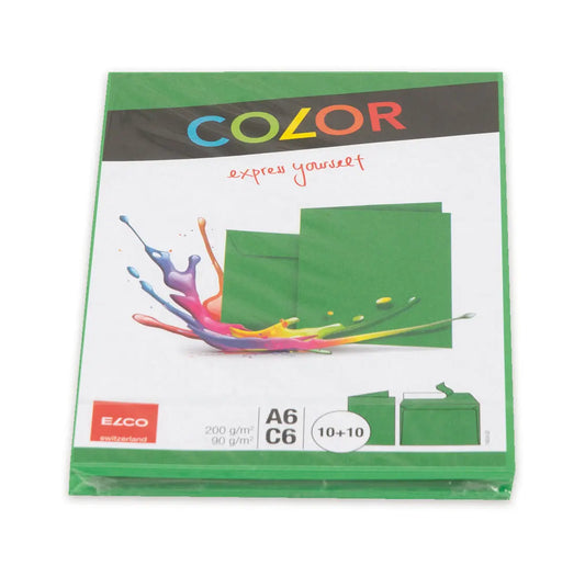 ELCO Couverts/Karten COLOR C6/A6 74834.62 grün 2x10 Stück Idealshop