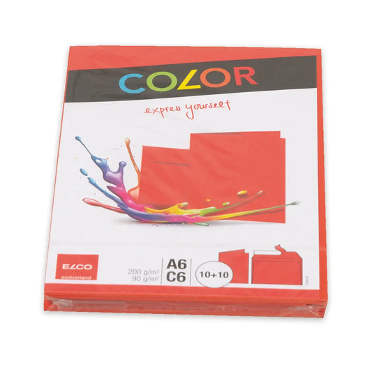 ELCO Couverts/Karten COLOR C6/A6 74834.92 rot 2x10 Stück Idealshop