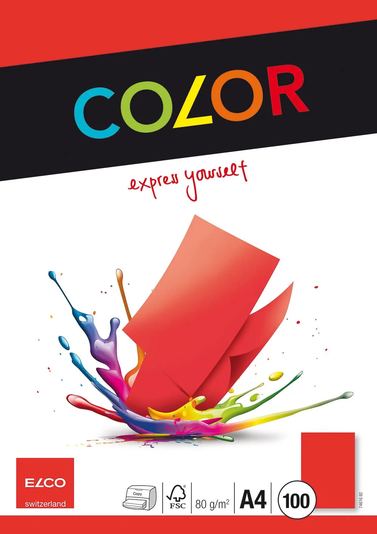 ELCO Office Color Papier A4 74616.92 80g, rot 100 Blatt Idealshop