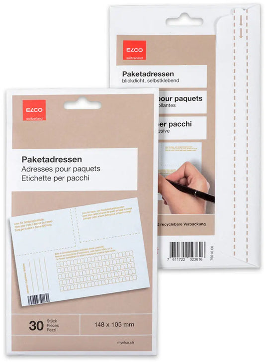 ELCO Paketadressen A6 75010.00 weiss, blickdicht 30 Stück Idealshop