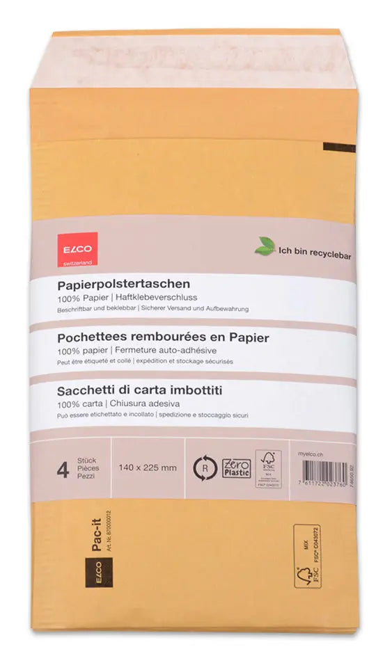 ELCO Papierpolstertasche 140x225mm 74650.92 braun 4 Stück Idealshop
