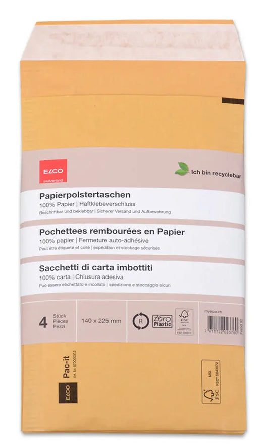 ELCO Papierpolstertasche 140x225mm 74650.92 braun 4 Stück Idealshop
