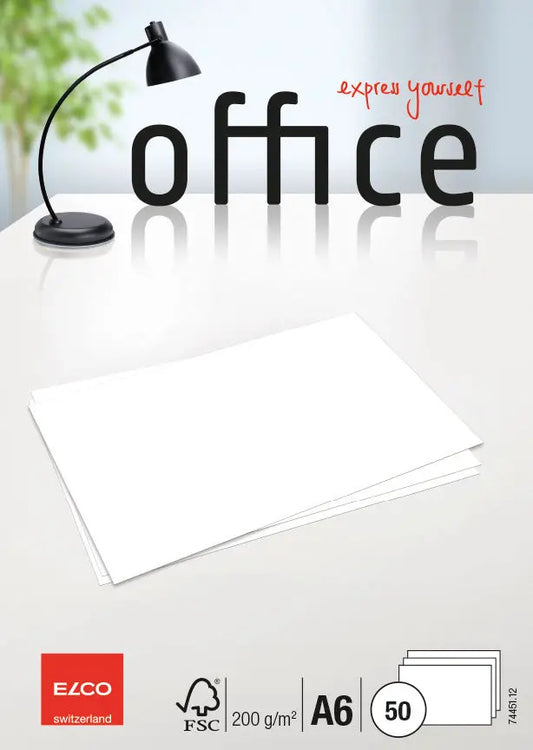 ELCO Schreibkarten Office A6 74451.12 weiss blanko, 200g 50 Stück Idealshop