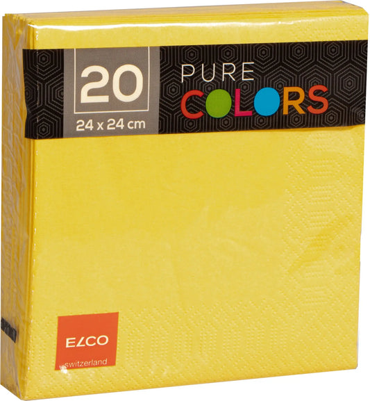 ELCO Serviette Zelltuch 24x24cm PC234020-010 3-lagig, gelb 20Stk. Idealshop