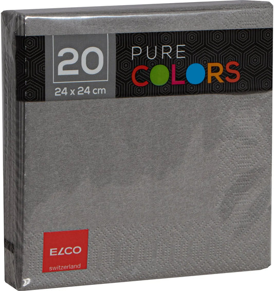 ELCO Serviette Zelltuch 24x24cm PC234020-011 3-lagig, grau 20Stk. Idealshop