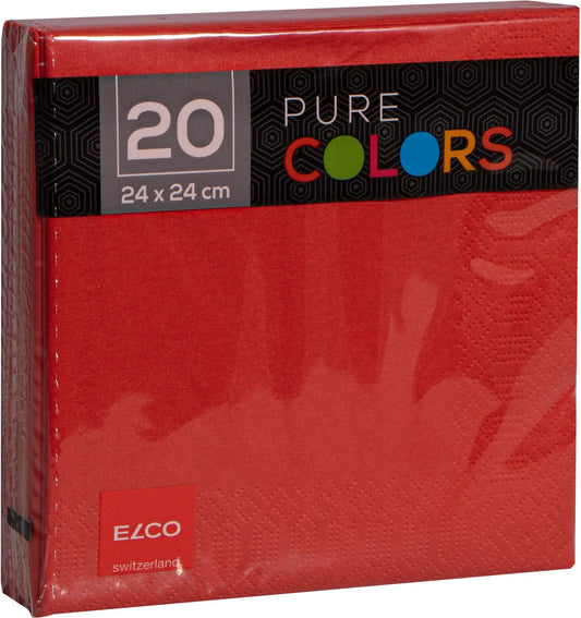 ELCO Serviette Zelltuch 24x24cm PC234020-020 3-lagig, rot 20Stk. Idealshop