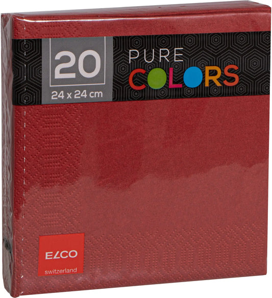 ELCO Serviette Zelltuch 24x24cm PC234020-025 3-lagig, bordeaux 20Stk. Idealshop