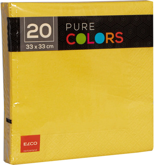 ELCO Serviette Zelltuch 33x33cm PC334020-010 3-lagig, gelb 20Stk. Idealshop