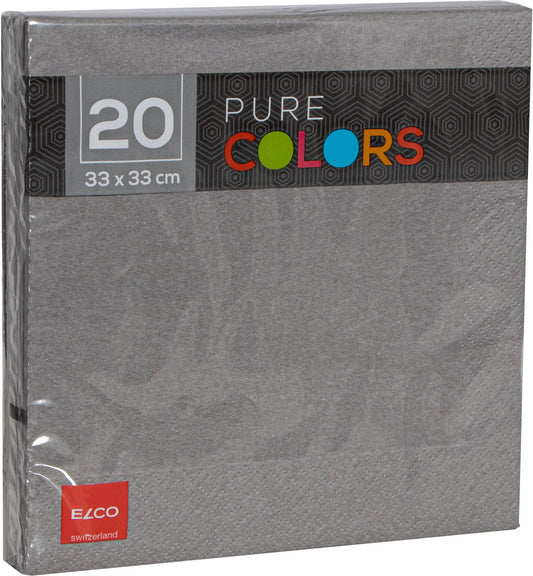 ELCO Serviette Zelltuch 33x33cm PC334020-011 3-lagig, grau 20Stk. Idealshop