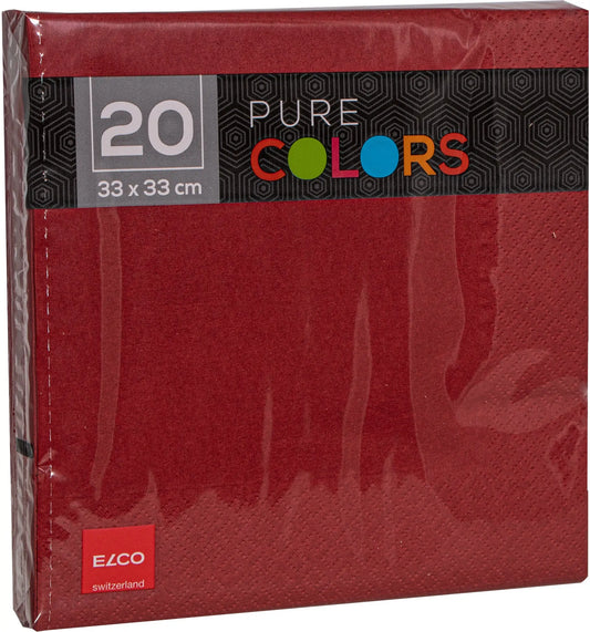 ELCO Serviette Zelltuch 33x33cm PC334020-025 3-lagig, bordeaux 20Stk. Idealshop