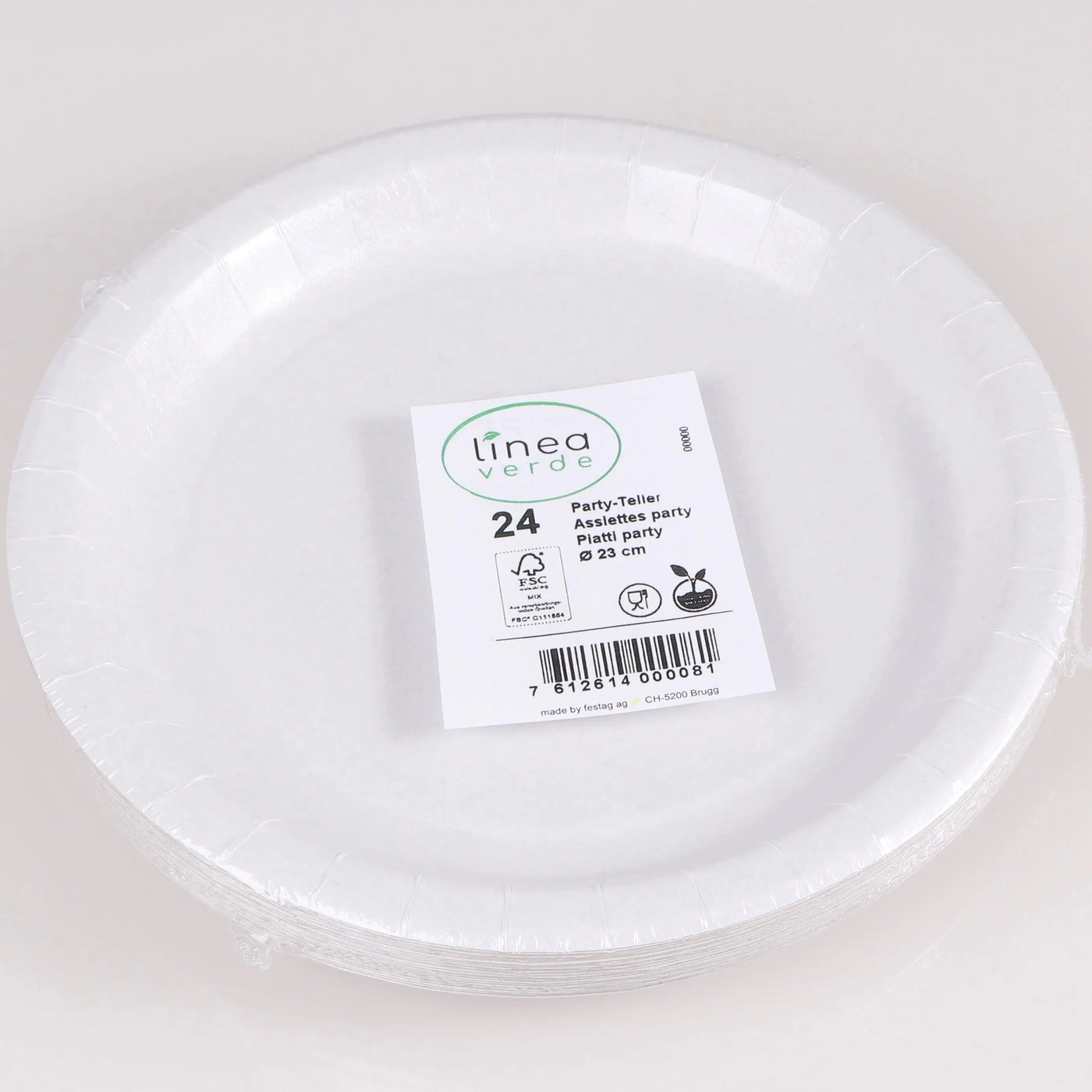 ELCO Teller aus Karton 23cm 16114308-001 weiss, 24Stk. Idealshop