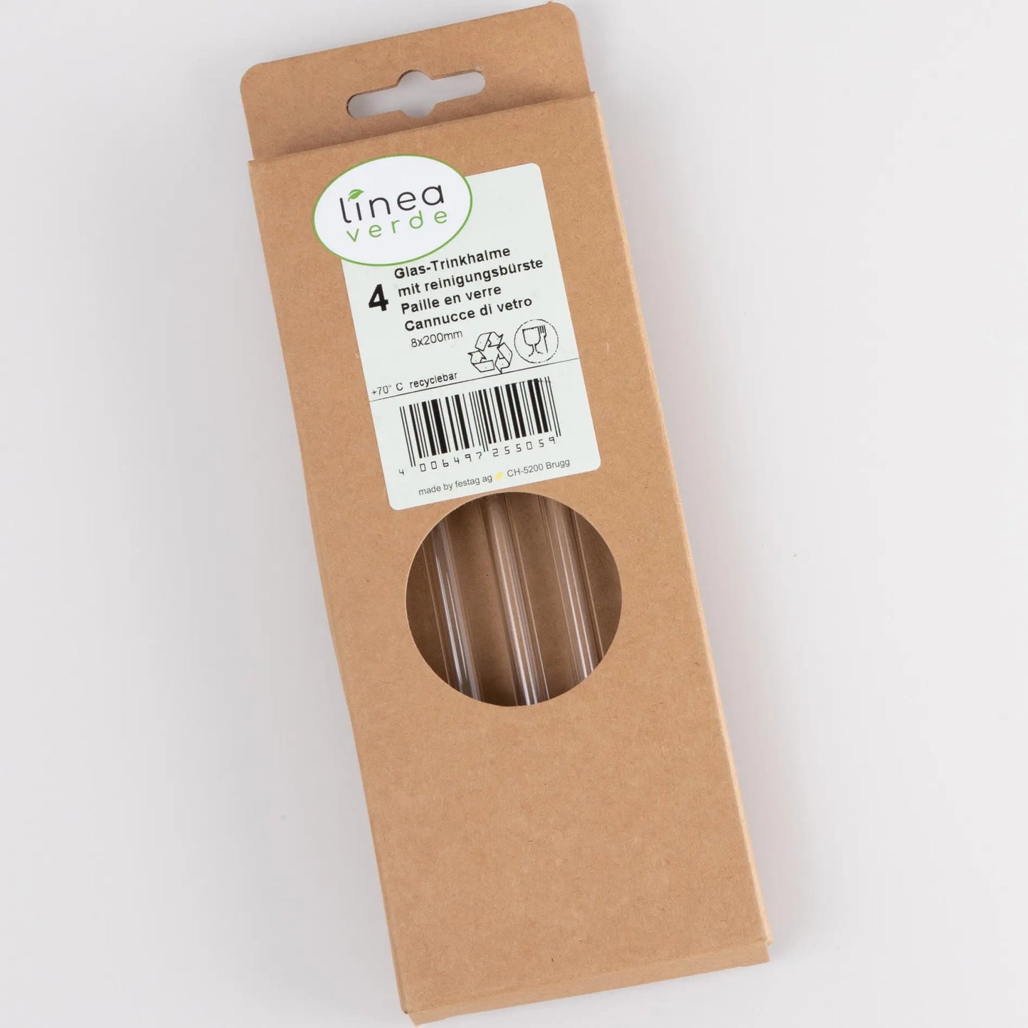 ELCO Trinkhalme aus Glas mit Bürste 25505004-041 4Stk. Idealshop