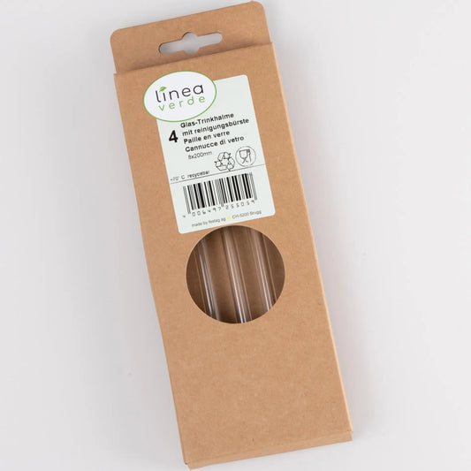 ELCO Trinkhalme aus Glas mit Bürste 25505004-041 4Stk. Idealshop