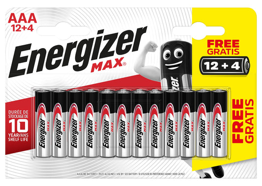 ENERGIZER Batterien Max AAA 1.5V E301532500 Blister 12+4 Stück Idealshop
