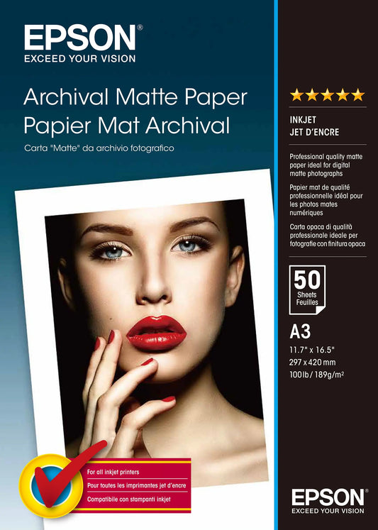 EPSON Archival Matt Paper A3 S041344 InkJet 189g 50 Blatt Idealshop