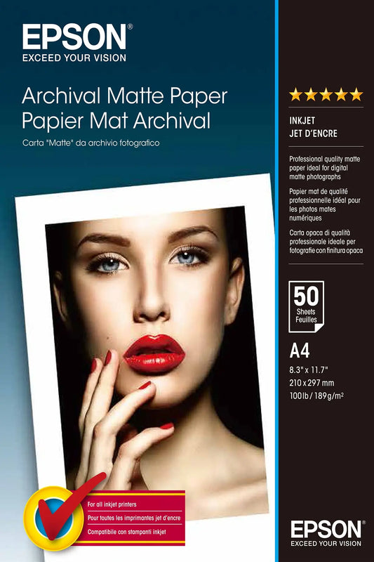 EPSON Archival Matt Paper A4 S041342 InkJet 189g 50 Blatt Idealshop