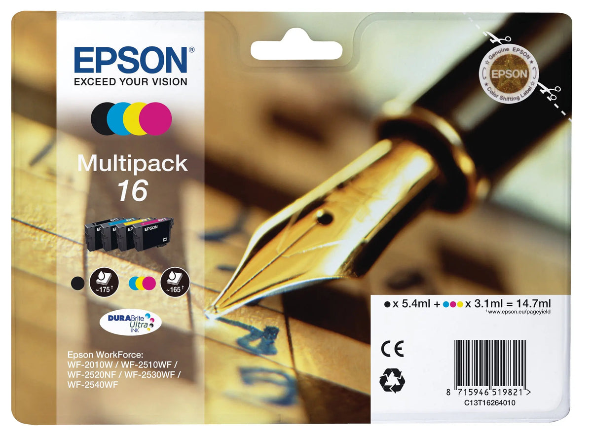 EPSON Multipack Tinte 16 CMYBK T162640 WF 2010/2540 165/175 Seiten Idealshop