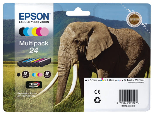 EPSON Multipack Tinte 24 6-color T242840 XP 750/850 6x360 Seiten Idealshop