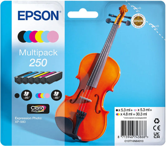 EPSON Multipack Tinte 250 6-color T16N84010 XP 980 6x360 Seiten Idealshop