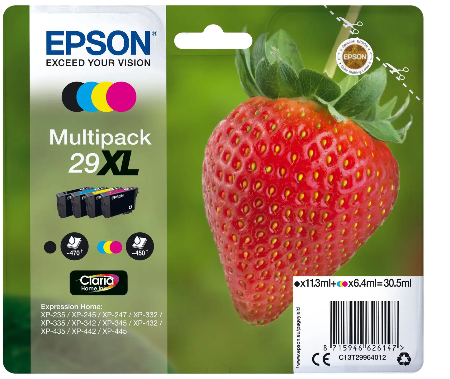EPSON Multipack Tinte 29XL CMYBK T299640 XP-235/335/435 4-color Idealshop