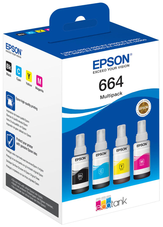 EPSON Multipack Tinte 664 CMYBK T664640 EcoTank L355/L555 4-color Idealshop