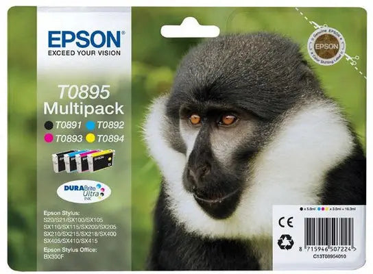 EPSON Multipack Tinte CMYBK T089540 Stylus S20/SX405 4x3.5ml Idealshop