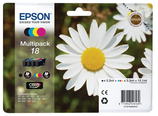EPSON Multipack Tinte CMYBK T180640 XP 30/405 180/175 Seiten Idealshop