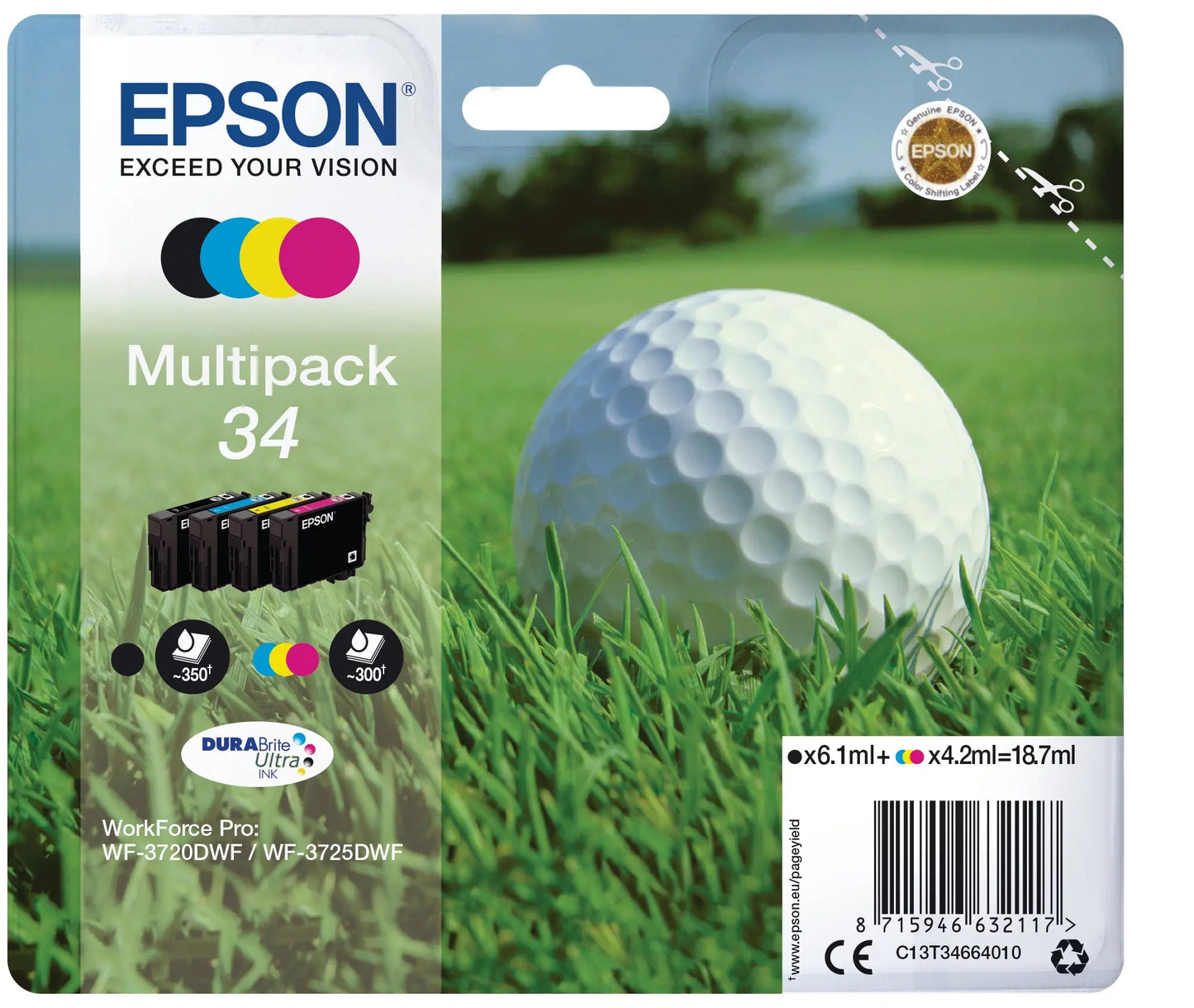 EPSON Multipack Tinte CMYBK T346640 WF-3720/3725DWF 4-color Idealshop