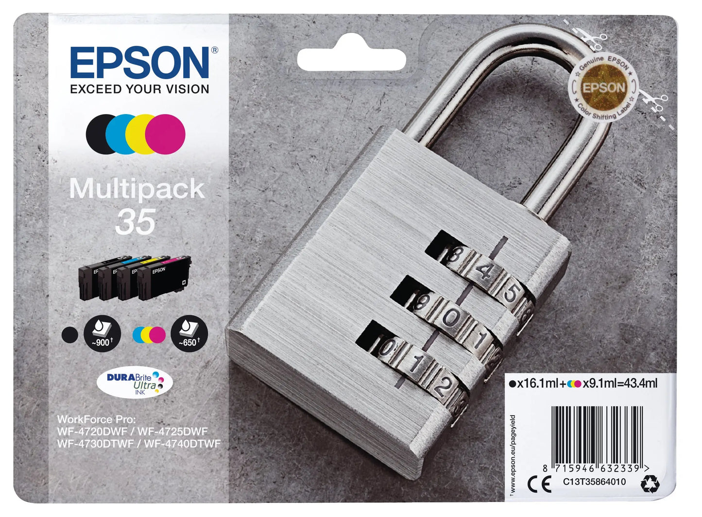 EPSON Multipack Tinte CMYBK T358640 WF-4720/4725DWF 4-color Idealshop