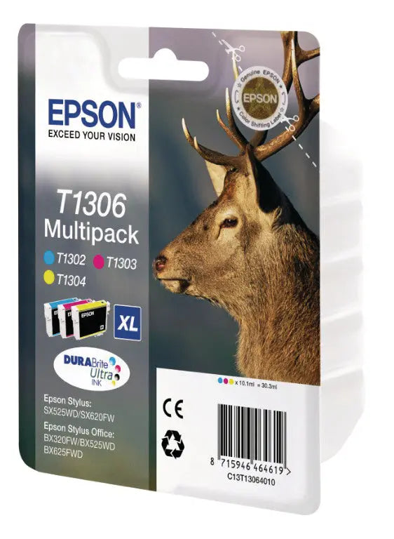 EPSON Multipack Tinte XL CMY T130640 Stylus SX525WD 3x10.1ml Idealshop