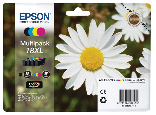 EPSON Multipack Tinte XL CMYBK T181640 XP 30/405 450/470 Seiten Idealshop