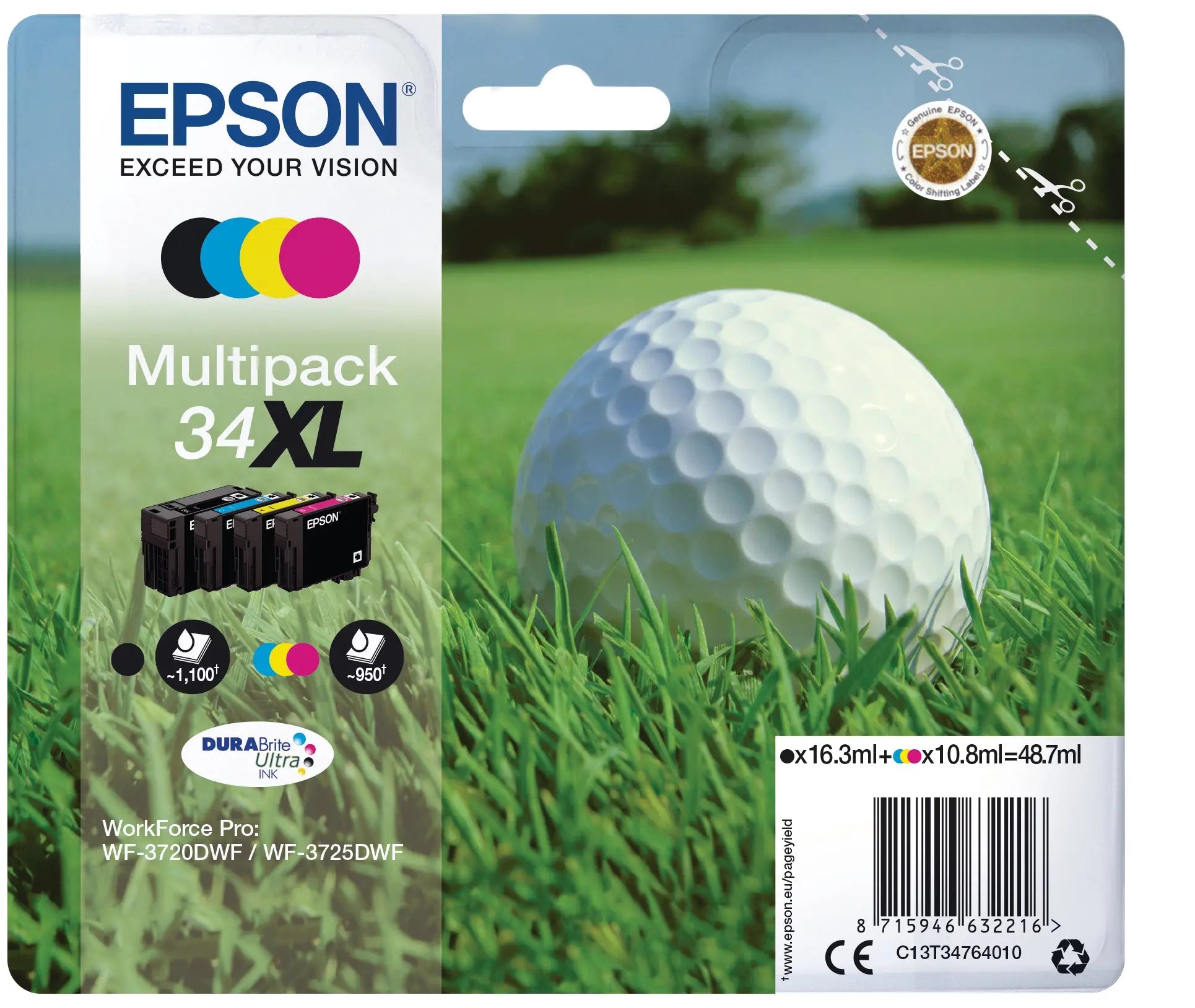 EPSON Multipack Tinte XL CMYBK T347640 WF-3720/3725DWF 4-color Idealshop