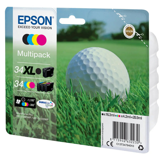 EPSON Multipack Tinte XL/Std. BK/CMY T347940 WF-3720/3725DWF 4-color Idealshop