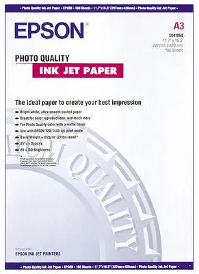 EPSON Photo Paper A3 S041068 InkJet 102g 100 Blatt Idealshop