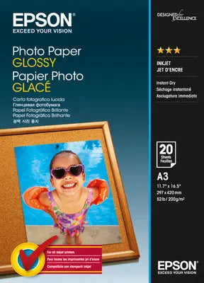 EPSON Photo Paper Glossy A3 S042536 InkJet 200g 20 Blatt Idealshop