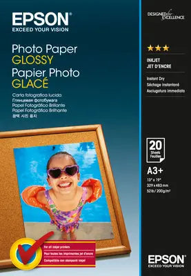 EPSON Photo Paper Glossy A3+ S042535 InkJet 200g 20 Blatt Idealshop