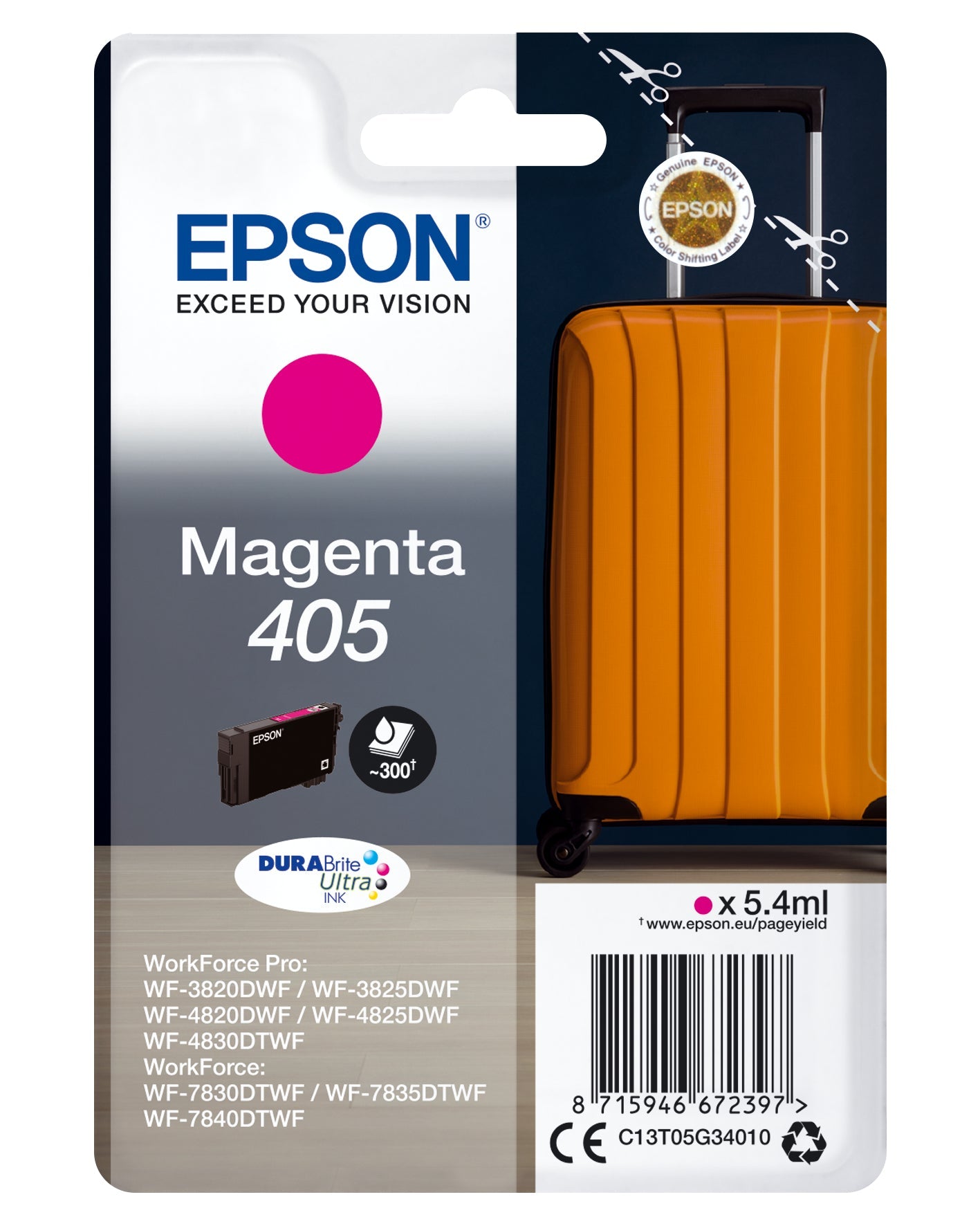 EPSON Tintenpatrone 405 magenta T05G34010 WF-7830DTWF 300 Seiten Idealshop