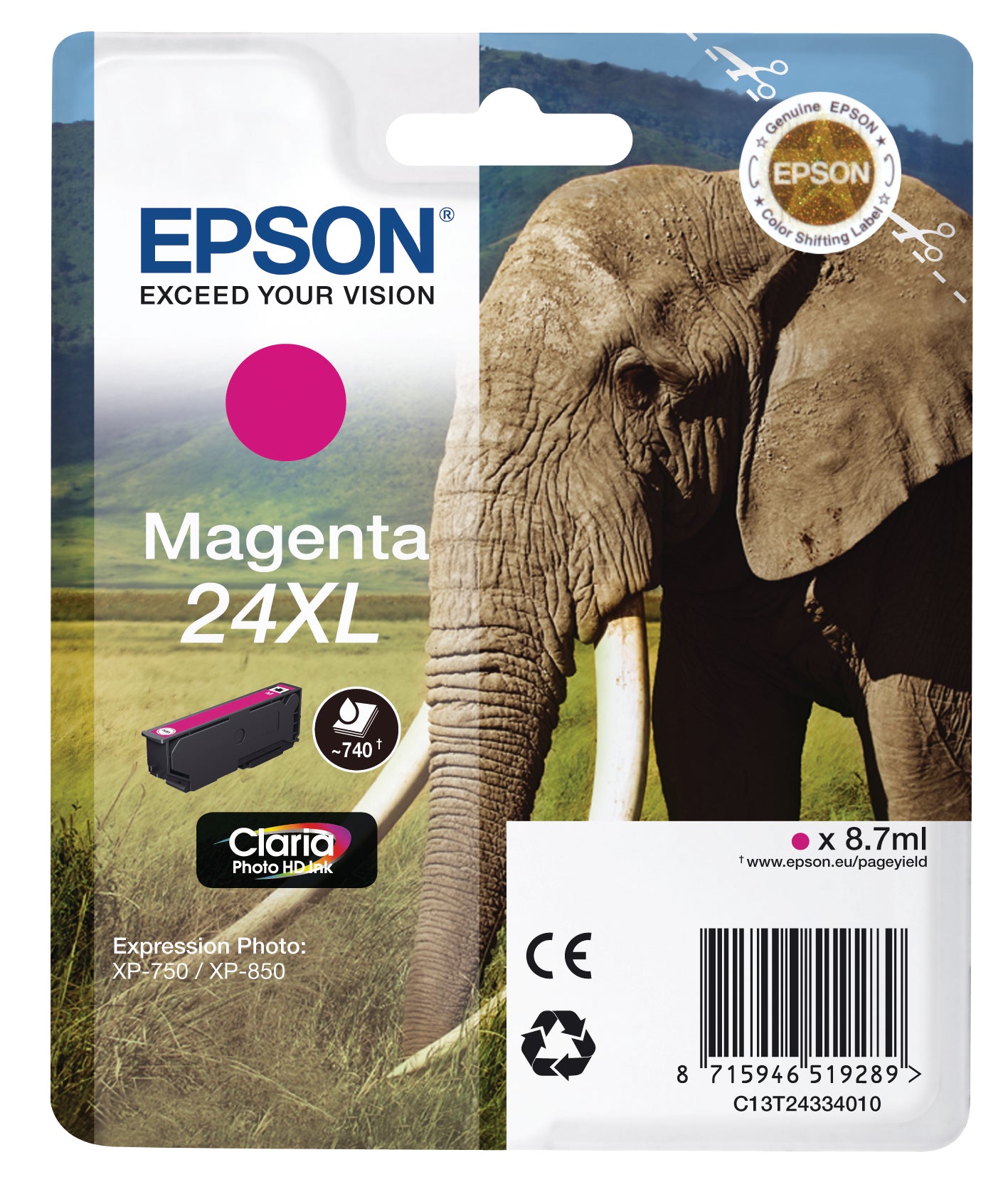 EPSON     Tintenpatrone 24XL     magenta