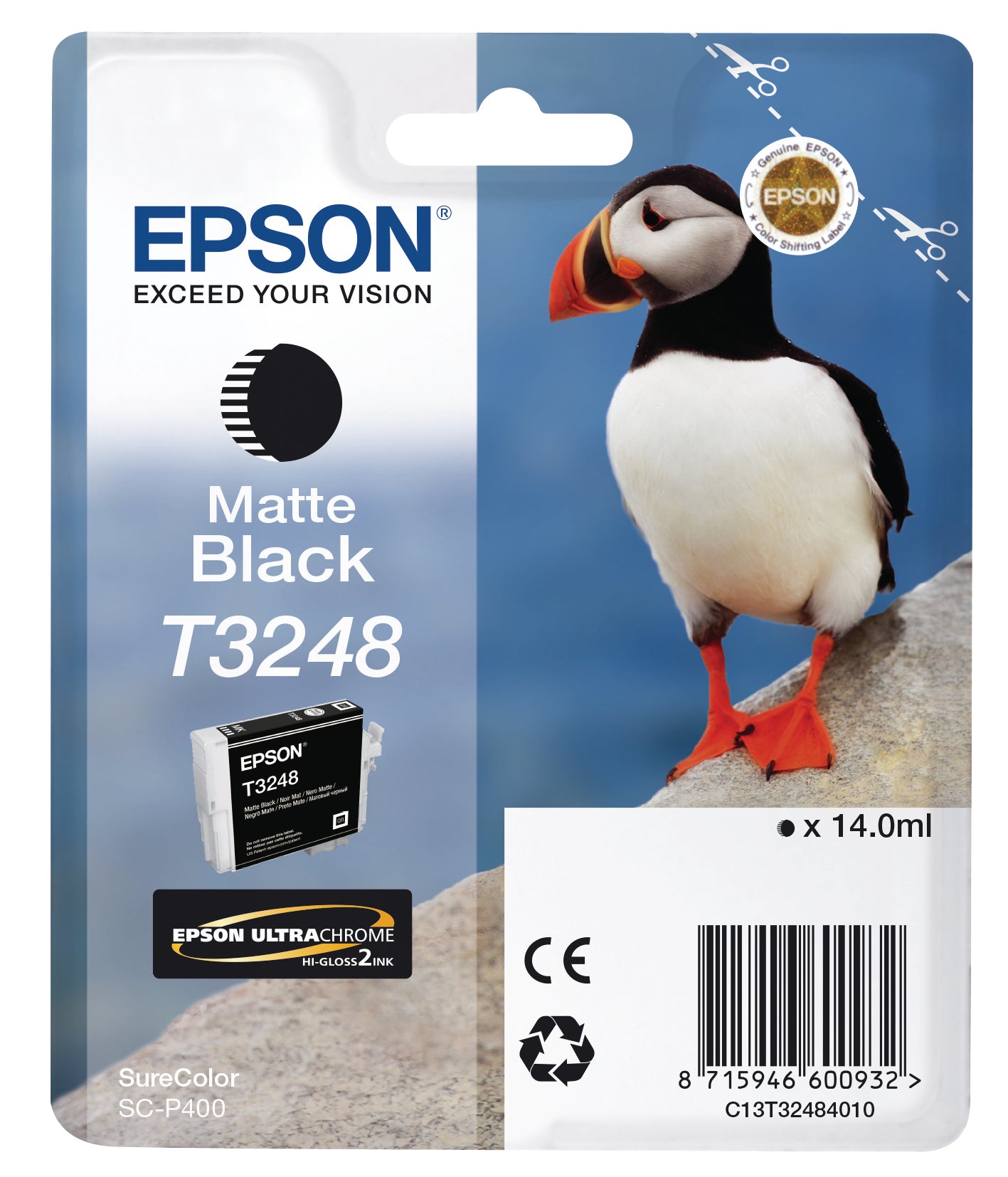EPSON Tintenpatrone matte schwarz T324840 SureColor SC-P400 14ml Idealshop