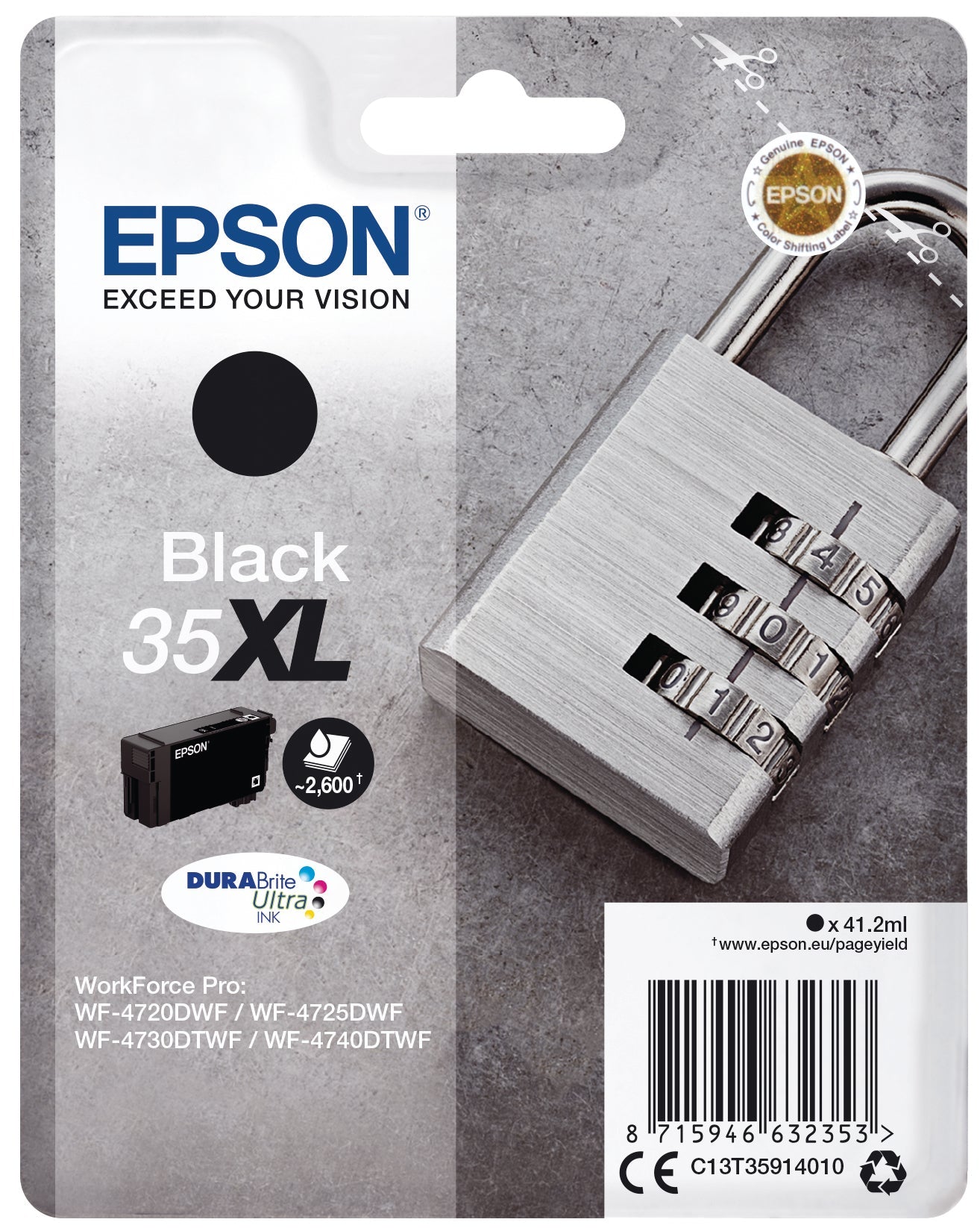 EPSON Tintenpatrone XL schwarz T359140 WF-4720/4725DWF 2600 Seiten Idealshop