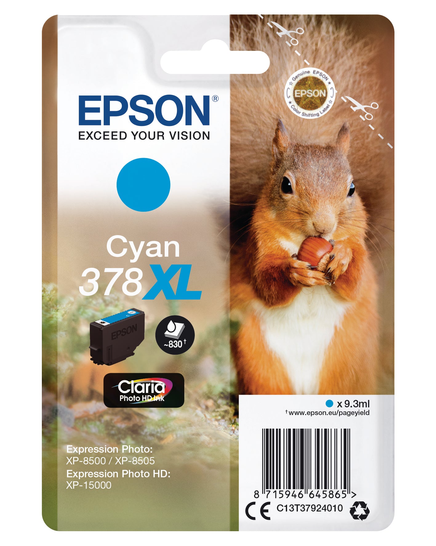 EPSON     Tintenpatrone 378XL       cyan