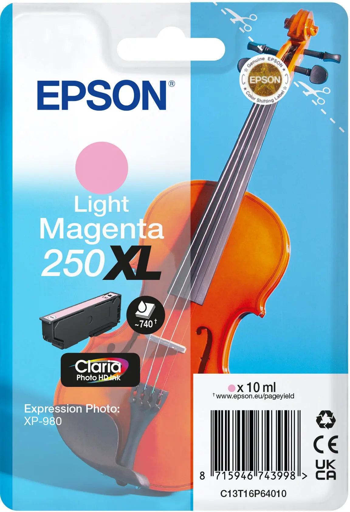 EPSON Tintenpatr. XL 250 l. magenta T16P64010 XP 980 740 Seiten Idealshop