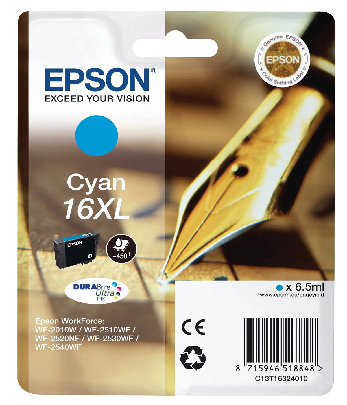 EPSON Tintenpatrone 16XL cyan T163240 WF 2010/2540 450 Seiten Idealshop