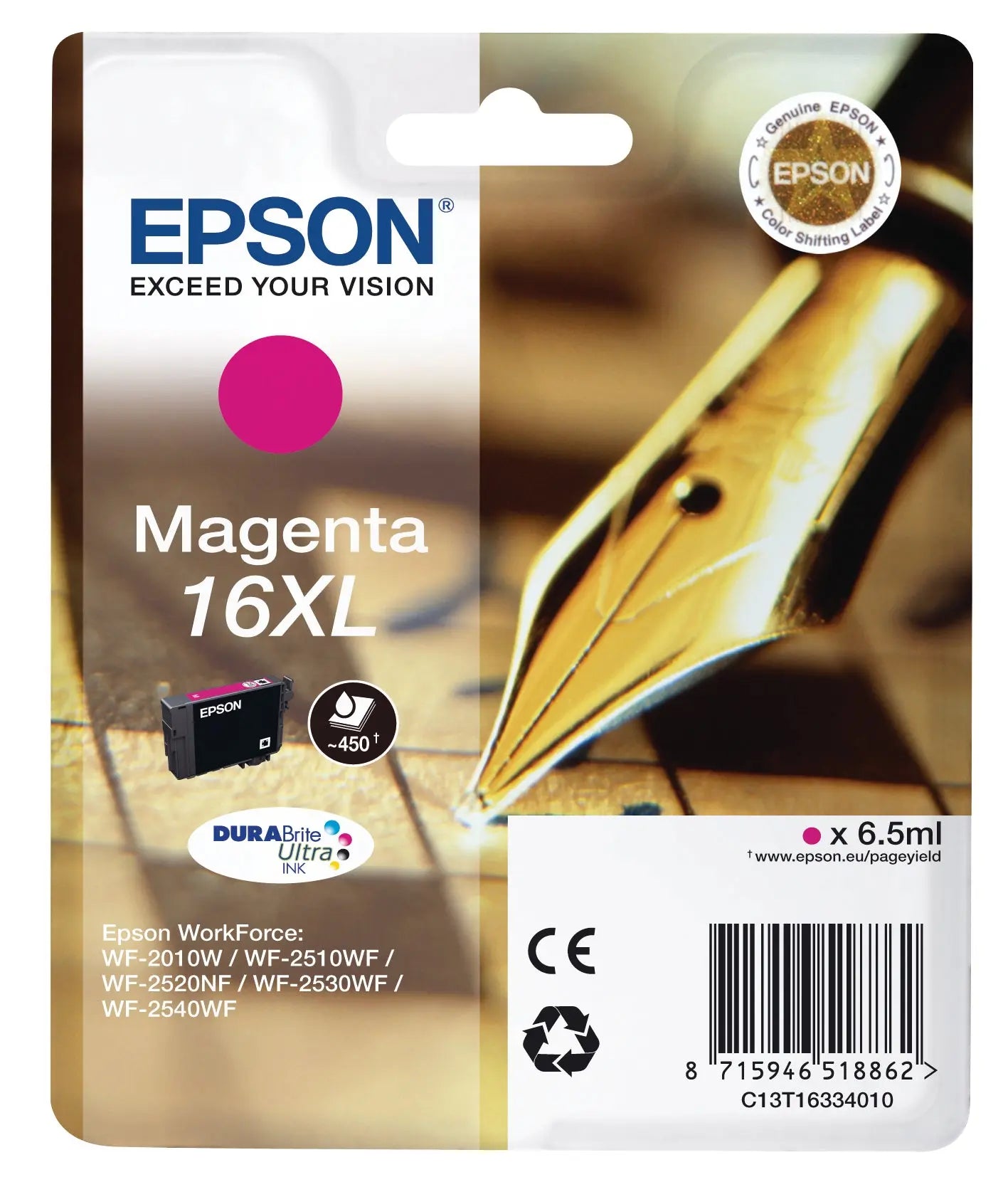 EPSON Tintenpatrone 16XL magenta T163340 WF 2010/2540 450 Seiten Idealshop