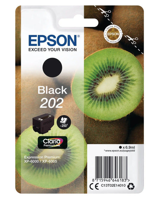 EPSON Tintenpatrone 202 schwarz T02E140 XP-6000/6005 250 Seiten Idealshop