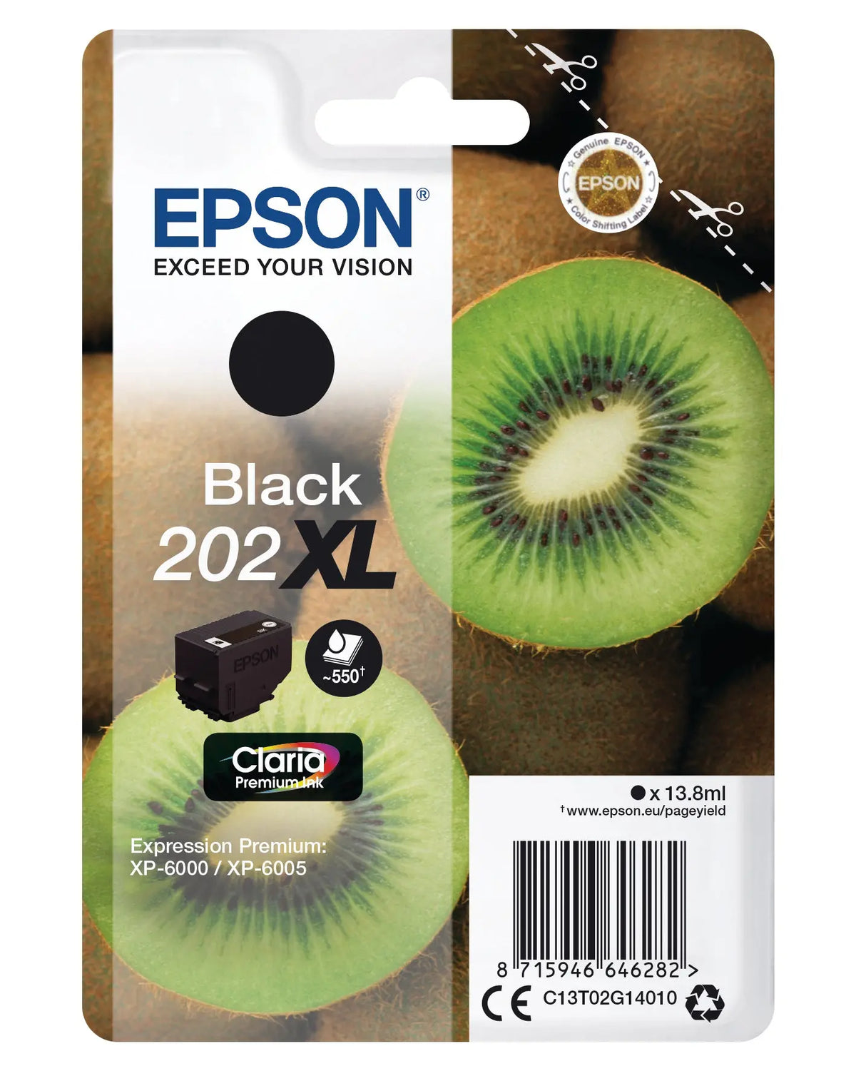 EPSON Tintenpatrone 202XL schwarz T02G140 XP-6000/6005 550 Seiten Idealshop