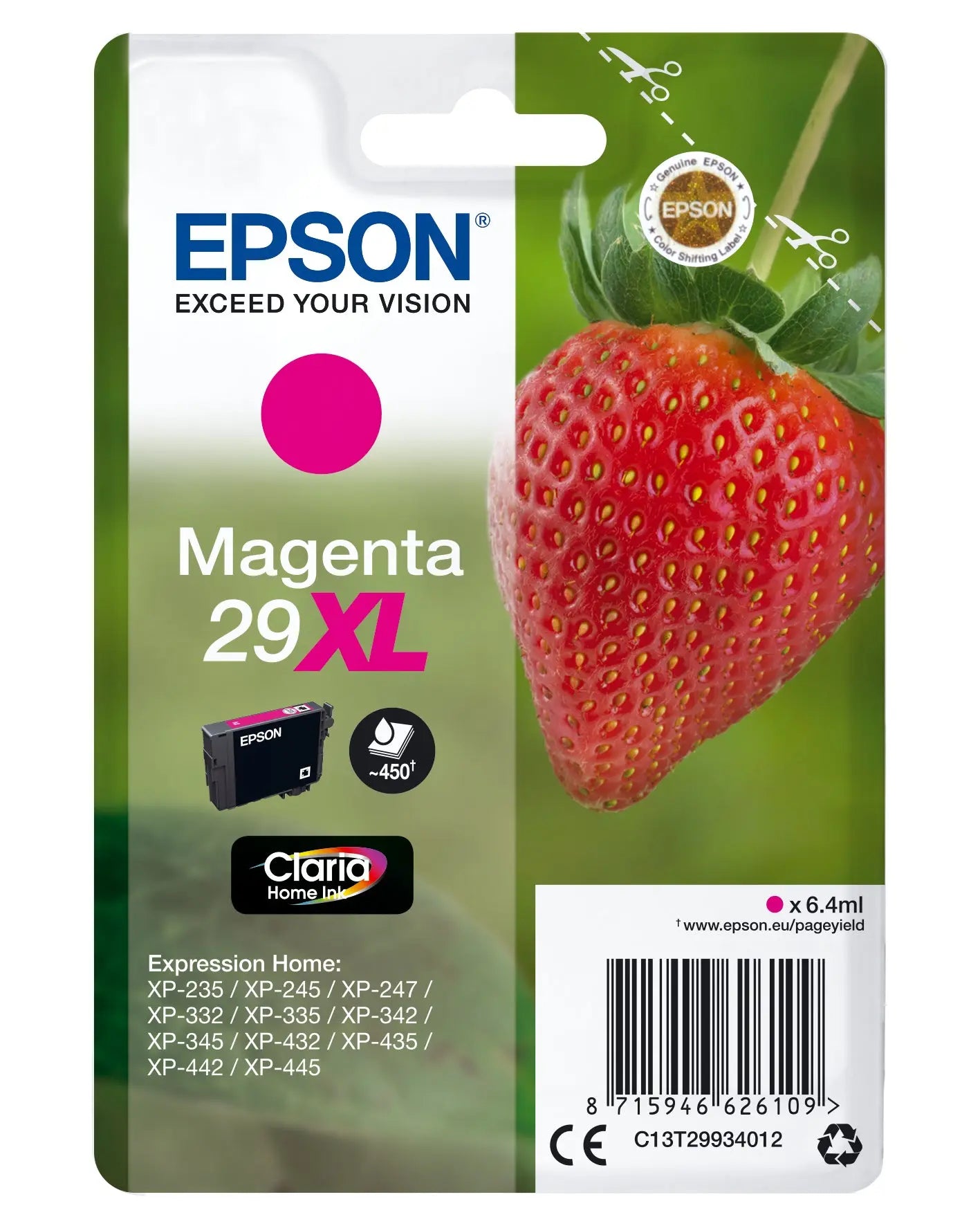 EPSON Tintenpatrone 29XL magenta T299340 XP-235/335/435 450 Seiten Idealshop