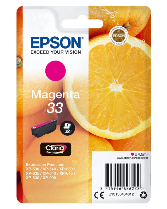 EPSON Tintenpatrone 33 magenta T334340 XP-530/630/830 300 Seiten Idealshop
