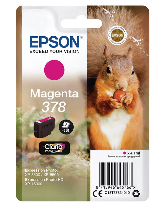 EPSON Tintenpatrone 378 magenta T378340 XP-8500/8505/15000 360 Seiten Idealshop