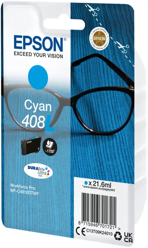 EPSON Tintenpatrone 408L cyan T09K24010 WF-C4810DTWF 1700 Seiten Idealshop